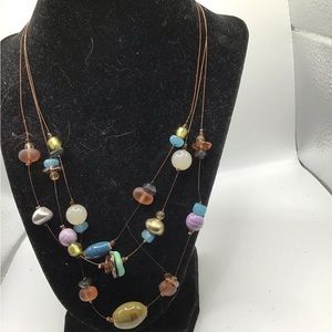 NWOT Stunning multi- Color Stone Necklace 11” length